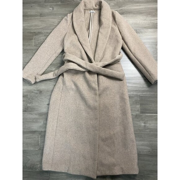 REFORMATION - Greenwich belted wool-blend coat Women’s Jacket Size Xs Beige - Picture 10 of 14